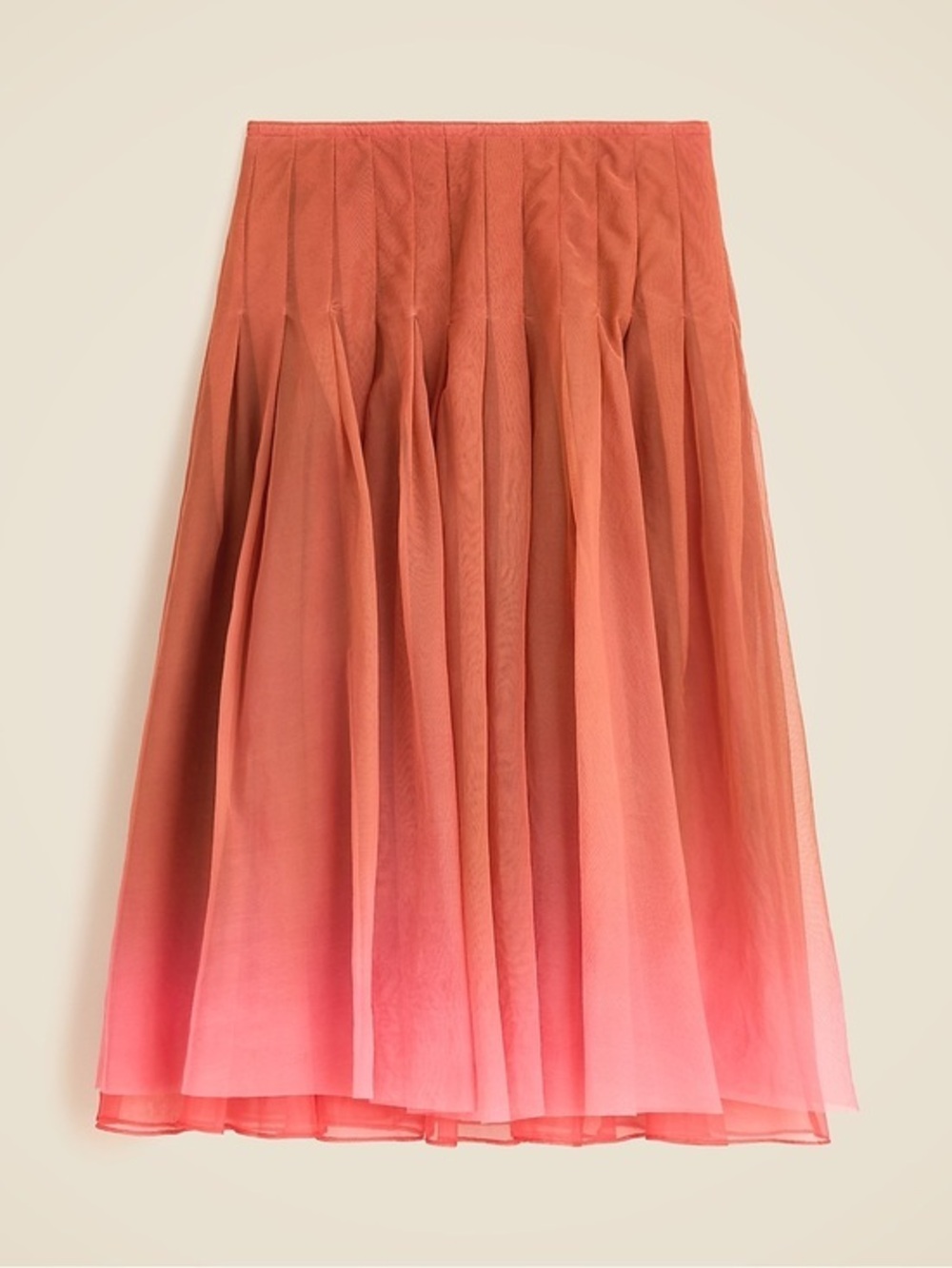 J. Crew Collection pleated circle skirt in dip-dyed tulle